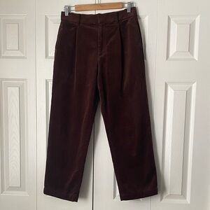 Uniqlo Women's Dark Brown Straight Leg corduroy Pants Size S waist 26-27 inches